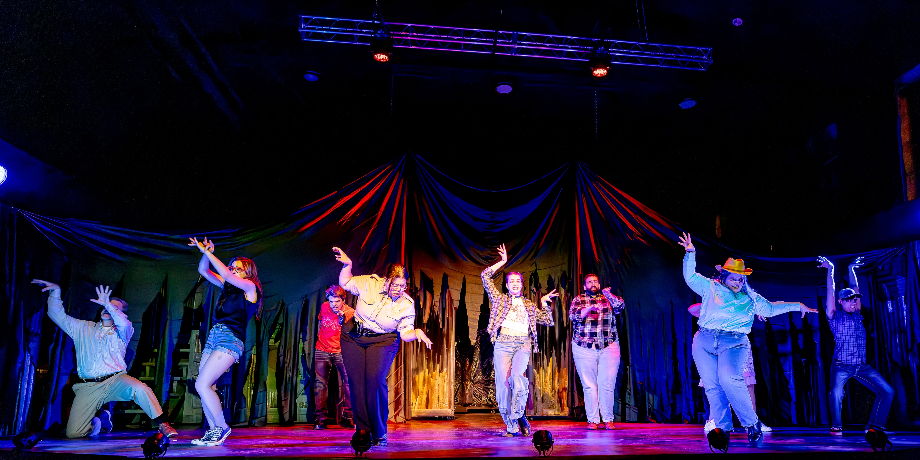 Bat Boy 2024 — theatrical cast performing on colorful stage