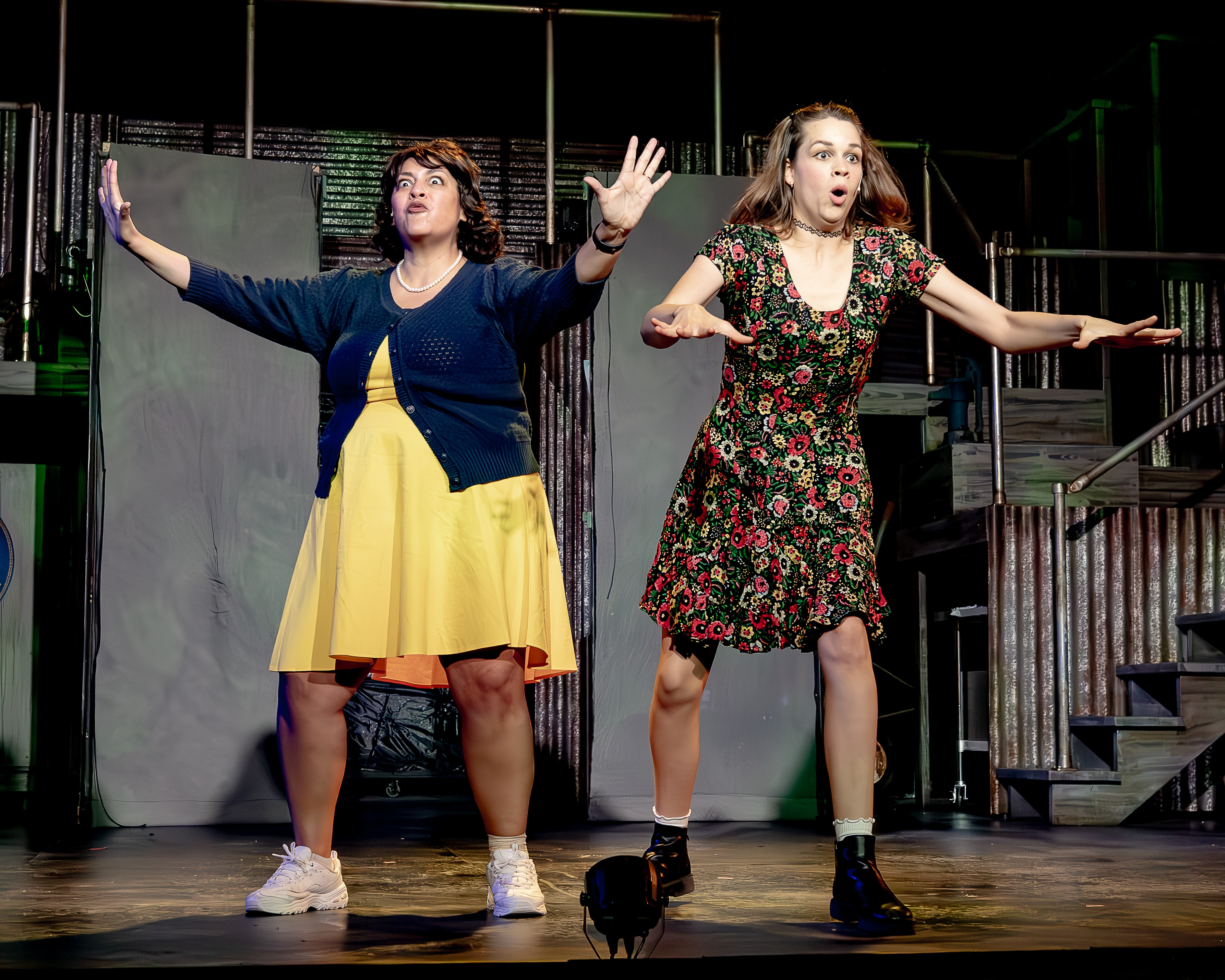Bat Boy 2024 — two women performing on theater stage expressively